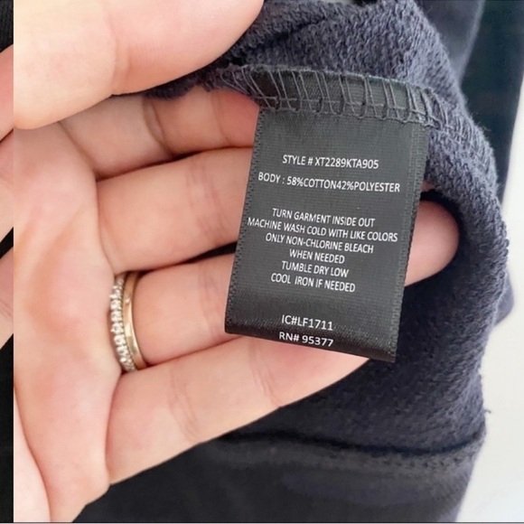 Sanctuary Blue Camo Lightweight Sweatshirt Lace up Neck Pullover Size Small New - Picture 5 of 8